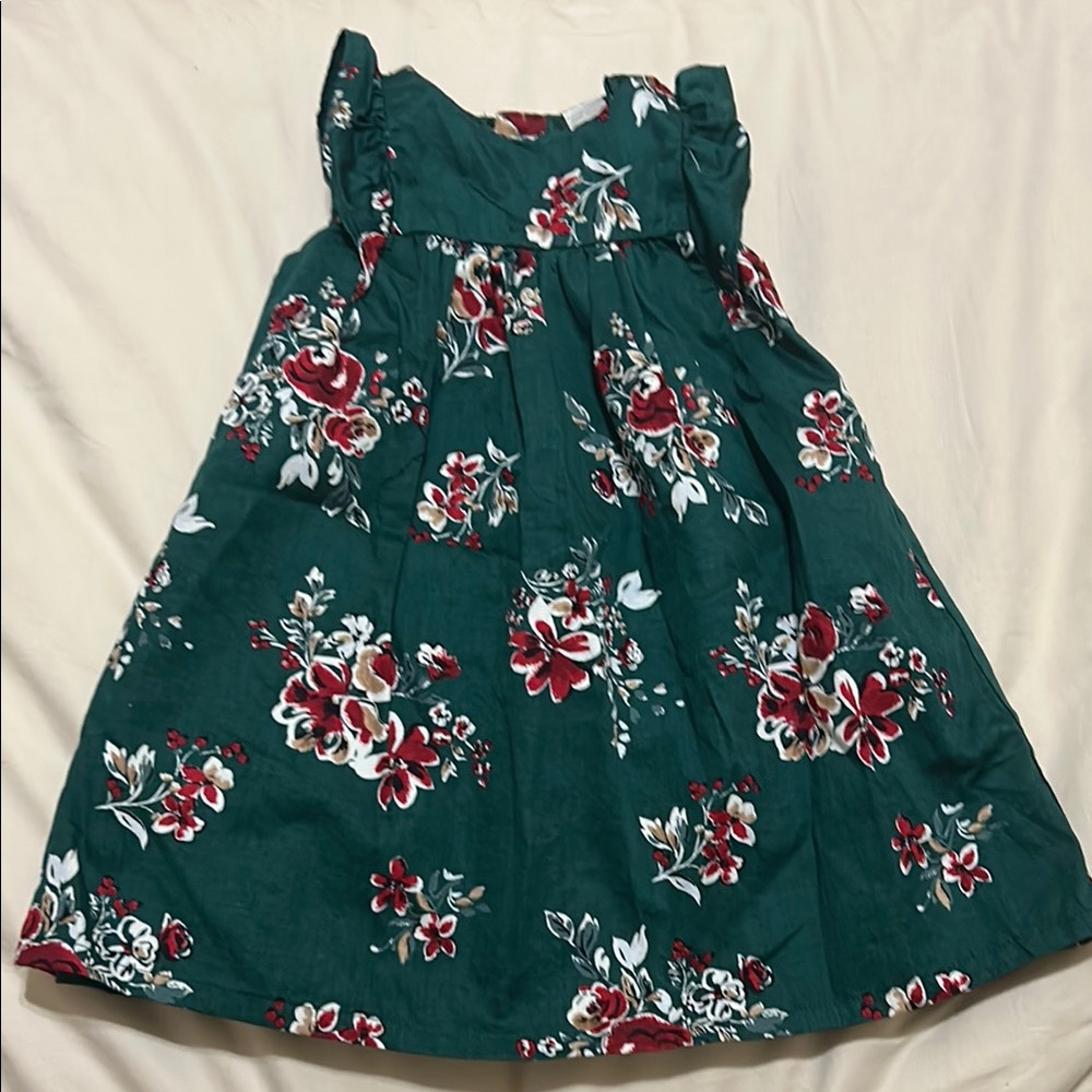 Carter's Green Floral Kids Dress